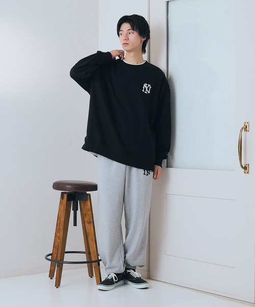 SAVIER(サビアー)の「【SAVIER:サビアー】【同デザインの商品とセットアップ可能】NY ロゴ刺繍 ルーズスウェット バルーンスリーブ 立体ロゴ ユニセックス(スウェット・メンズ・杢グレー/ネイビー/ブラック・MEDIUM/LARGE)」の13枚目の写真