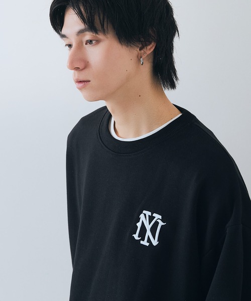 SAVIER(サビアー)の「【SAVIER:サビアー】【同デザインの商品とセットアップ可能】NY ロゴ刺繍 ルーズスウェット バルーンスリーブ 立体ロゴ ユニセックス(スウェット・メンズ・杢グレー/ネイビー/ブラック・MEDIUM/LARGE)」の17枚目の写真
