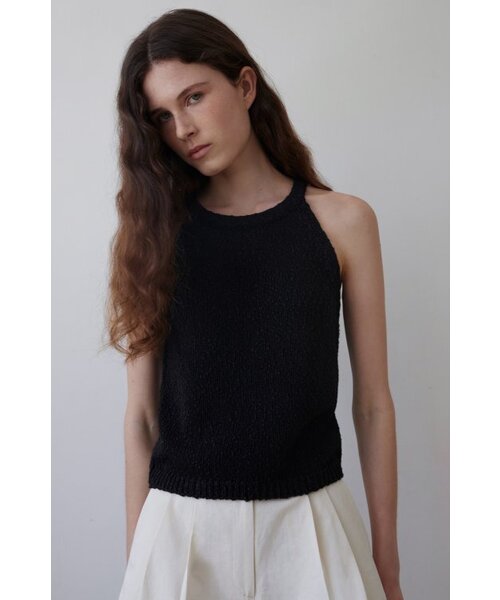 ANDNEEDS（アンドニーズ）の「Halter linen sleeveless (black)（Tシャツ/カットソー・レディース・その他・FREE）」の2枚目の写真