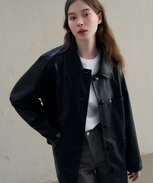 DRAWFIT WOMEN（ドローフィットウーマン）の「ボタンレザーハーフジャケット[BROWN]（ライダースジャケット・レディース・その他・SMALL/MEDIUM）」の11枚目の写真