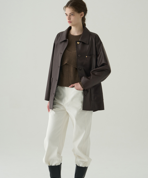 DRAWFIT WOMEN（ドローフィットウーマン）の「ボタンレザーハーフジャケット[BROWN]（ライダースジャケット・レディース・その他・SMALL/MEDIUM）」の15枚目の写真