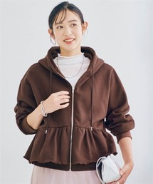 nissen | 裏起毛スウェットペプラムジップアップパーカー(パーカー)