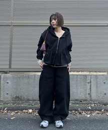 nissen | 裏起毛スウェットペプラムジップアップパーカー(パーカー)