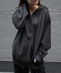 フェイド加工リブジップパーカー