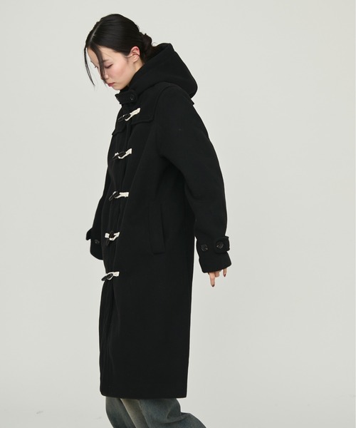 NUJOH(ヌゾ)の「Monotone Double Fabric Hood Duffle Coat / モノトーン二重織フードダッフルコート(ダッフルコート・レディース・グレー/ブラック・FREE)」の20枚目の写真
