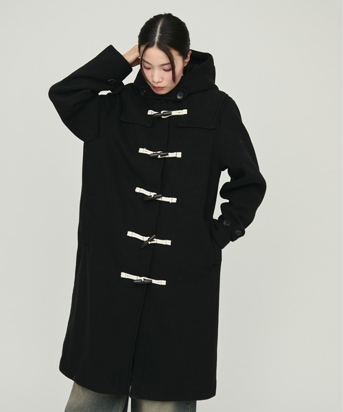NUJOH(ヌゾ)の「Monotone Double Fabric Hood Duffle Coat / モノトーン二重織フードダッフルコート(ダッフルコート・レディース・グレー/ブラック・FREE)」の17枚目の写真
