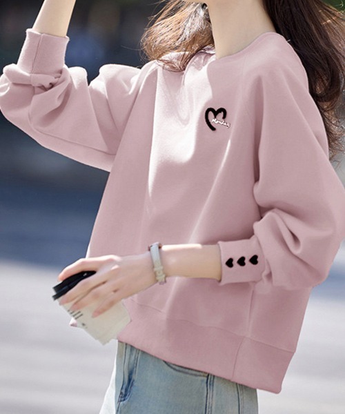 ONEP STAR(ワンピスター)の「ハートデザインスウェットトップス(スウェット・レディース・ピンク/ベージュ・LARGE/X-LARGE/MEDIUM)」の15枚目の写真