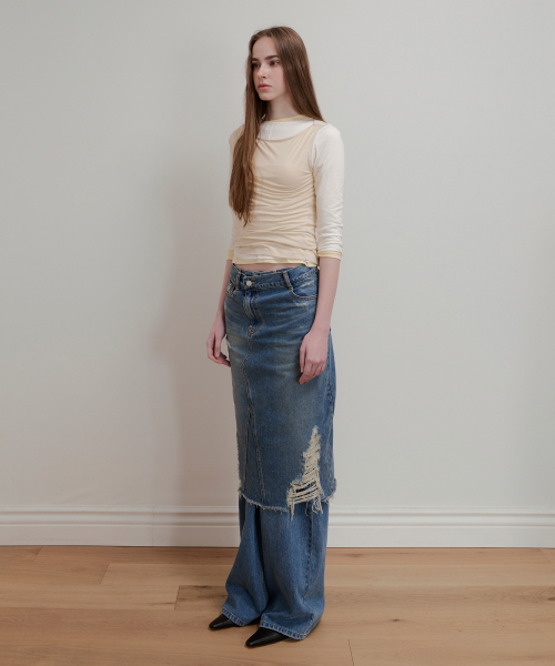 AOPT(アオプト)の「MODAL UNBALANCE SLEEVELESS TOP - LIGHT BEIGE(Tシャツ/カットソー・レディース・その他・SMALL/MEDIUM)」の3枚目の写真