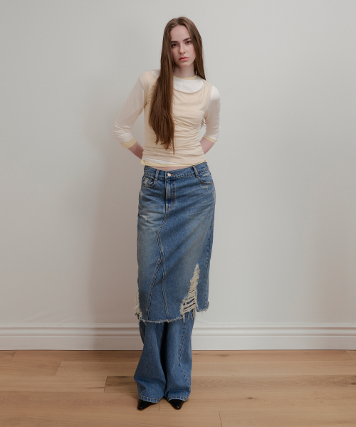 AOPT(アオプト)の「MODAL UNBALANCE SLEEVELESS TOP - LIGHT BEIGE(Tシャツ/カットソー・レディース・その他・SMALL/MEDIUM)」の6枚目の写真