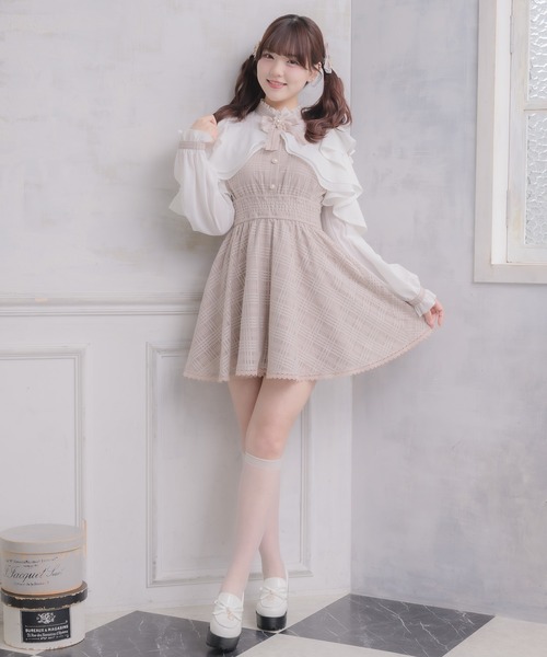 セール】シアーチェックラッフルワンピース（ワンピース）｜ROJITA