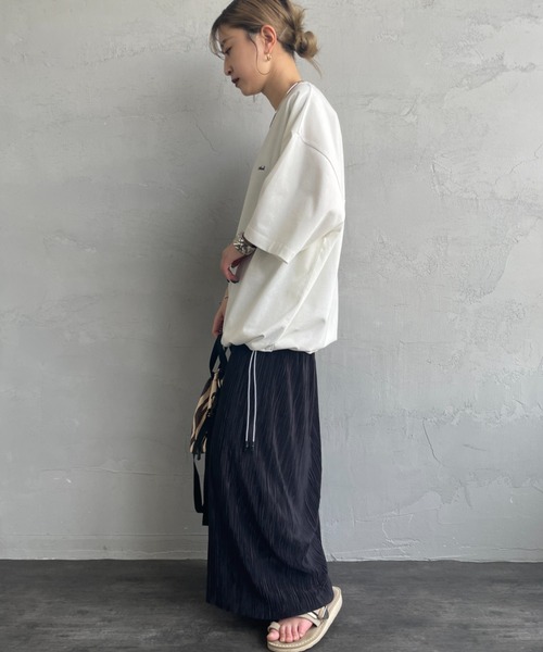 NANGA（ナンガ）の「【WEB先行予約】[NANGA/ナンガ] 別注 ルーズフィット メッシュ切替え ドローコードTシャツ（Tシャツ/カットソー・レディース・ホワイト/グレー/ブラック・L/M/S/XL）」の4枚目の写真