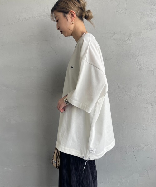 NANGA（ナンガ）の「【WEB先行予約】[NANGA/ナンガ] 別注 ルーズフィット メッシュ切替え ドローコードTシャツ（Tシャツ/カットソー・レディース・ホワイト/グレー/ブラック・L/M/S/XL）」の7枚目の写真