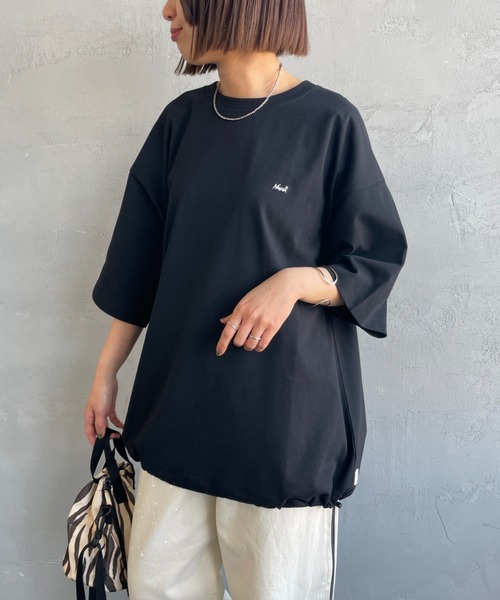 NANGA別注 ルーズフィット メッシュ切替え ドローコードTシャツ　L NANGA/ナンガ] 別注 ルーズフィット メッシュ切替え ドローコードT