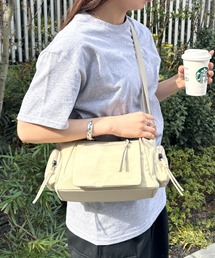 5ポケットナイロンショルダー ボディバッグ 多収納コンパクトバッグ