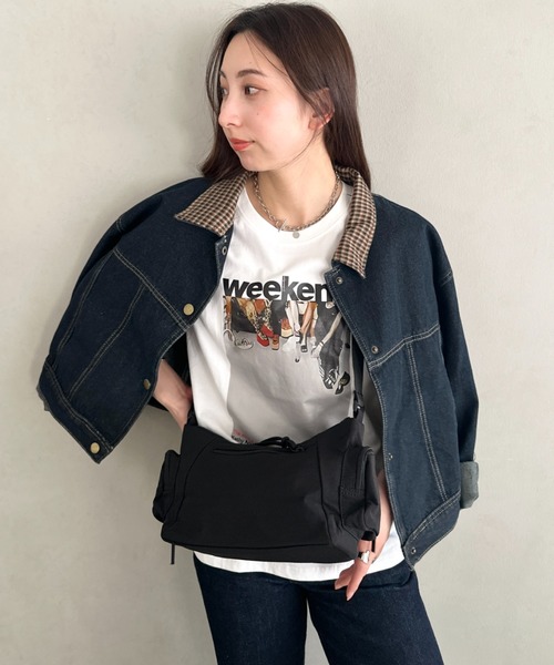 MYMOOD.(マイムード)の「5ポケットナイロンショルダー ボディバッグ 多収納コンパクトバッグ(ショルダーバッグ・レディース・ブラック/ベージュ・FREE)」の15枚目の写真