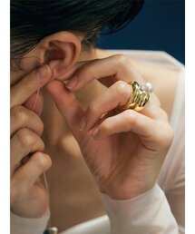 #Moi 4st Gold Pearl Ring Set_05