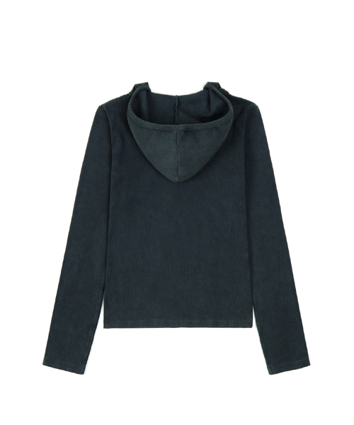 ZIZEMUSEUM(ジゼミュージアム)の「V NECK BUTTON HOODIE (CHARCOAL GRAY)(パーカー・レディース・その他・SMALL/MEDIUM)」の2枚目の写真