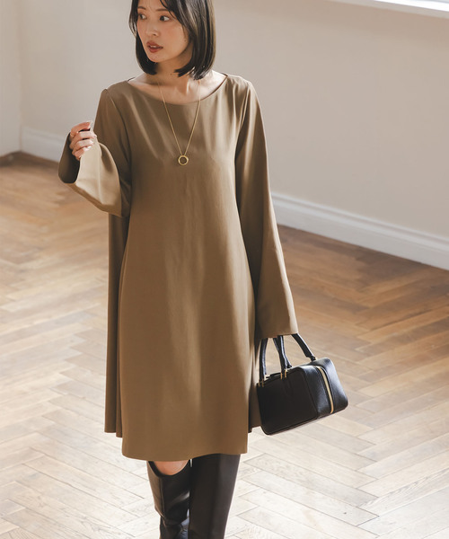 セール】バックコンシャスAラインミニワンピース（ワンピース）｜NOBLE