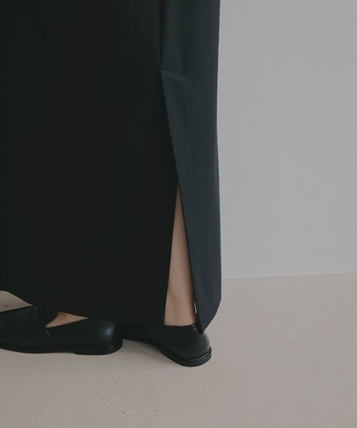 ETRE TOKYO（エトレトウキョウ）の「ウーステッドドレープネックワンピース（ワンピース・レディース・ブラック/チャコール・S/M）」の9枚目の写真