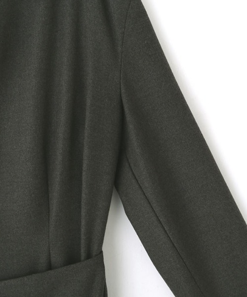 ETRE TOKYO（エトレトウキョウ）の「ウーステッドドレープネックワンピース（ワンピース・レディース・ブラック/チャコール・S/M）」の17枚目の写真