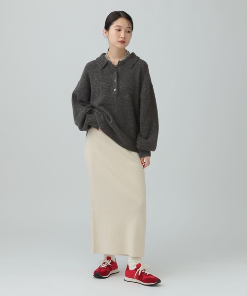 LEPSIM（レプシィム）の「5ゲージエアリーウールポロ　640371（ニット/セーター・レディース・チャコールグレー/ライトブラウン/ネイビー/ボルドー・FREE）」の18枚目の写真