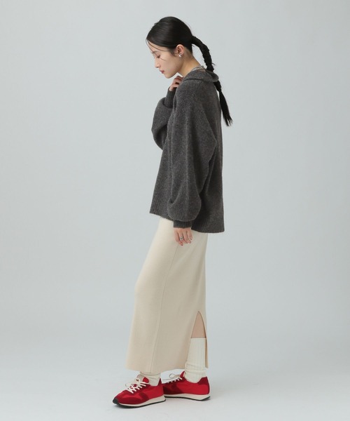 LEPSIM（レプシィム）の「5ゲージエアリーウールポロ　640371（ニット/セーター・レディース・チャコールグレー/ライトブラウン/ネイビー/ボルドー・FREE）」の19枚目の写真