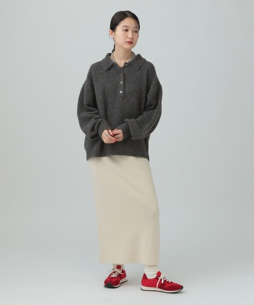 LEPSIM（レプシィム）の「5ゲージエアリーウールポロ　640371（ニット/セーター・レディース・チャコールグレー/ライトブラウン/ネイビー/ボルドー・FREE）」の20枚目の写真