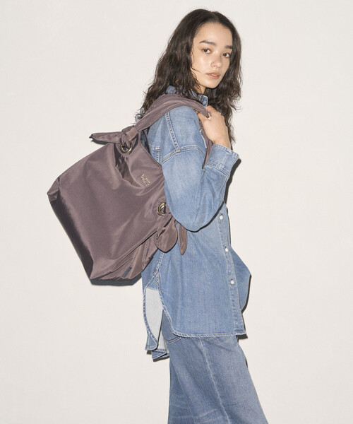 OUTDOOR PRODUCTS(アウトドアプロダクツ)の「OUTDOOR PRODUCTS × Firsthand/アウトドアプロダクツ 別注 ムスビリボン トートバッグ(トートバッグ・レディース・ベージュ/ブラック/ブラウン・ONE SIZE)」の3枚目の写真