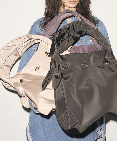 OUTDOOR PRODUCTS(アウトドアプロダクツ)の「OUTDOOR PRODUCTS × Firsthand/アウトドアプロダクツ 別注 ムスビリボン トートバッグ(トートバッグ・レディース・ベージュ/ブラック/ブラウン・ONE SIZE)」の2枚目の写真