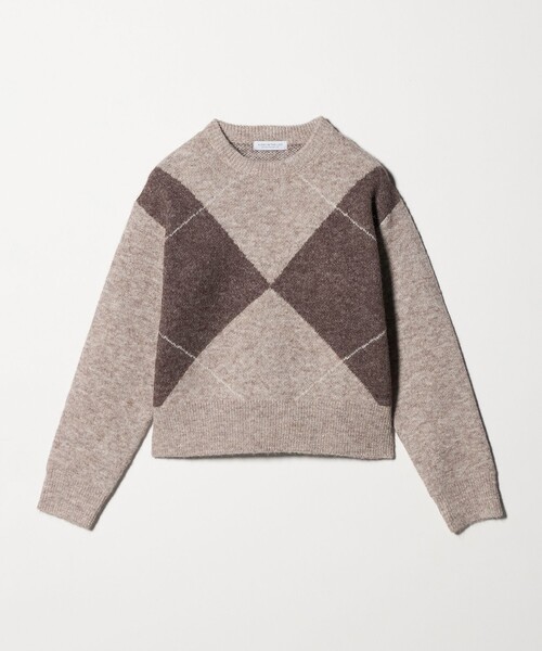 A DAY IN THE LIFE UNITED ARROWS(アデイインザライフユナイテッドアローズ)の「ビッグアーガイル ニット <A DAY IN THE LIFE>(ニット/セーター・レディース・ベージュ/ブラック/グレー系・FREE)」の9枚目の写真
