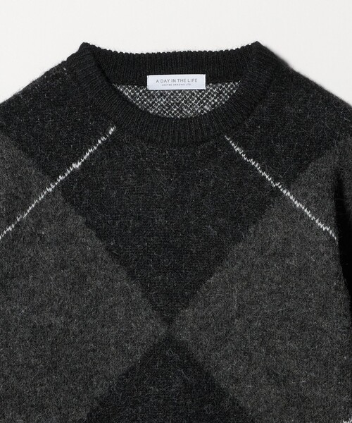 A DAY IN THE LIFE UNITED ARROWS(アデイインザライフユナイテッドアローズ)の「ビッグアーガイル ニット <A DAY IN THE LIFE>(ニット/セーター・レディース・ベージュ/ブラック/グレー系・FREE)」の15枚目の写真