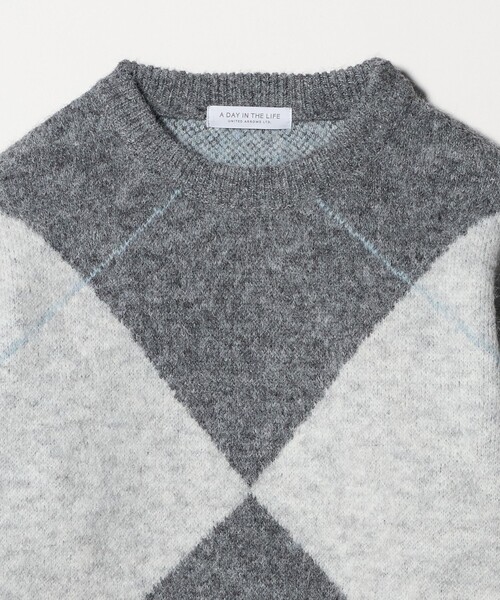 A DAY IN THE LIFE UNITED ARROWS(アデイインザライフユナイテッドアローズ)の「ビッグアーガイル ニット <A DAY IN THE LIFE>(ニット/セーター・レディース・ベージュ/ブラック/グレー系・FREE)」の19枚目の写真