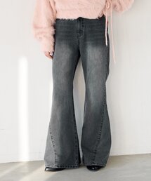 Kastane（カスタネ）の「【2サイズ展開/低身長サイズ】フレアパネルデニム（デニムパンツ）」