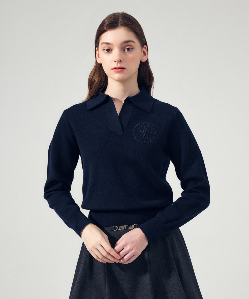 LORDLOAR（ロードロアル）の「シグニチャーカラー長袖ニットNAVY（ニット/セーター・レディース・その他・LARGE/MEDIUM/SMALL）」の3枚目の写真
