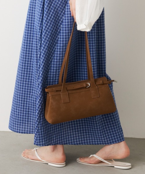 Unitage（ユニテージ）の「エコスウェードミニボストンバッグ【select item】（ボストンバッグ・レディース・ブラウン/アイボリー/ネイビー・FREE）」の2枚目の写真