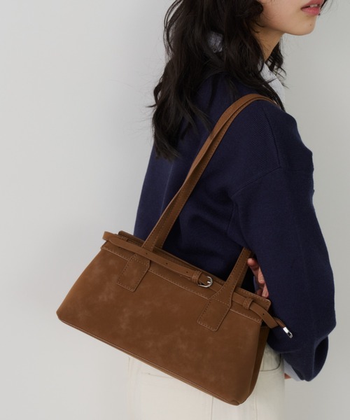 Unitage（ユニテージ）の「エコスウェードミニボストンバッグ【select item】（ボストンバッグ・レディース・ブラウン/アイボリー/ネイビー・FREE）」の8枚目の写真