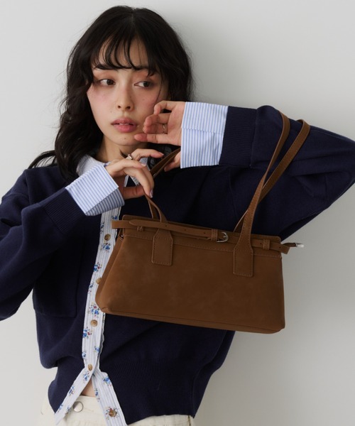 Unitage（ユニテージ）の「エコスウェードミニボストンバッグ【select item】（ボストンバッグ・レディース・ブラウン/アイボリー/ネイビー・FREE）」の10枚目の写真