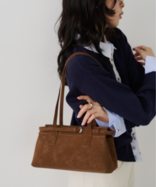 Unitage（ユニテージ）の「エコスウェードミニボストンバッグ【select item】（ボストンバッグ・レディース・ブラウン/アイボリー/ネイビー・FREE）」の9枚目の写真