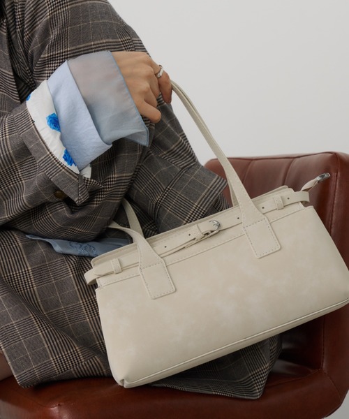 Unitage（ユニテージ）の「エコスウェードミニボストンバッグ【select item】（ボストンバッグ・レディース・ブラウン/アイボリー/ネイビー・FREE）」の4枚目の写真