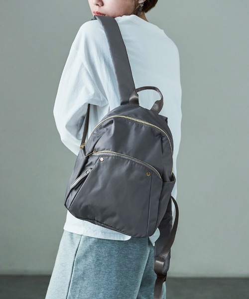 Fashion Letter(ファッションレター)の「8ポケット ミニリュック(バックパック/リュック・レディース・チャコールグレー/ブルーグリーン/グレイッシュベージュ/ブラック・FREE)」の18枚目の写真