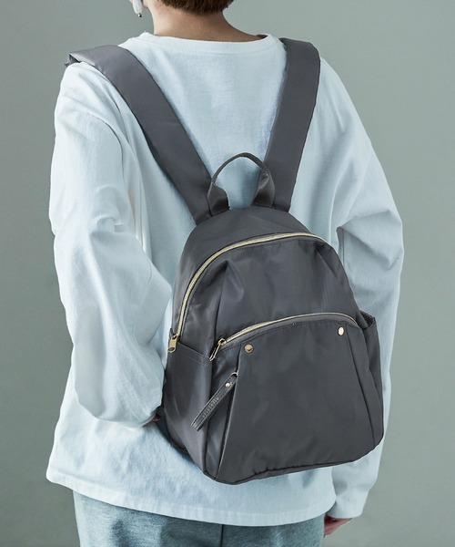 Fashion Letter(ファッションレター)の「8ポケット ミニリュック(バックパック/リュック・レディース・チャコールグレー/ブルーグリーン/グレイッシュベージュ/ブラック・FREE)」の17枚目の写真