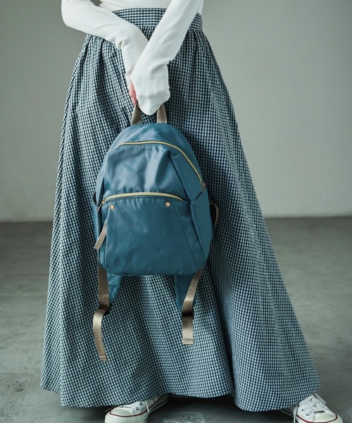 Fashion Letter(ファッションレター)の「8ポケット ミニリュック(バックパック/リュック・レディース・チャコールグレー/ブルーグリーン/グレイッシュベージュ/ブラック・FREE)」の14枚目の写真