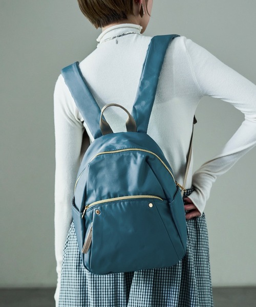 Fashion Letter(ファッションレター)の「8ポケット ミニリュック(バックパック/リュック・レディース・チャコールグレー/ブルーグリーン/グレイッシュベージュ/ブラック・FREE)」の12枚目の写真