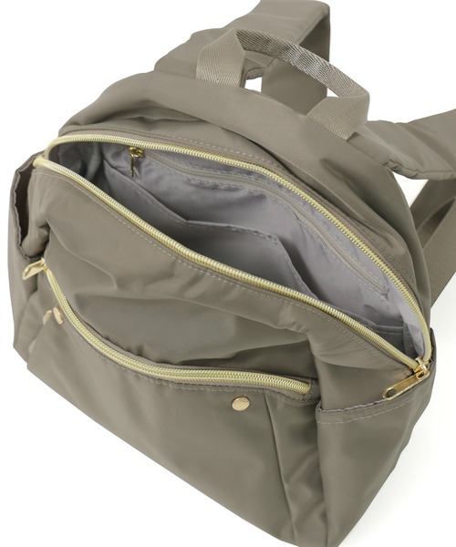 Fashion Letter(ファッションレター)の「8ポケット ミニリュック(バックパック/リュック・レディース・チャコールグレー/ブルーグリーン/グレイッシュベージュ/ブラック・FREE)」の7枚目の写真