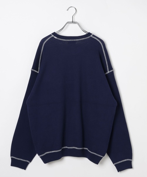 BAYFLOW（ベイフロー）の「ダブルカラープルオーバー（ニット/セーター・メンズ・カーキ/グレー/ネイビー・MEDIUM/LARGE）」の7枚目の写真