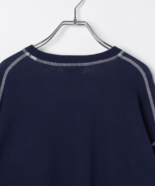 BAYFLOW（ベイフロー）の「ダブルカラープルオーバー（ニット/セーター・メンズ・カーキ/グレー/ネイビー・MEDIUM/LARGE）」の12枚目の写真