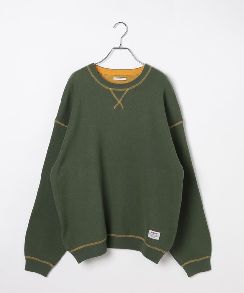 BAYFLOW（ベイフロー）の「ダブルカラープルオーバー（ニット/セーター・メンズ・カーキ/グレー/ネイビー・MEDIUM/LARGE）」の15枚目の写真