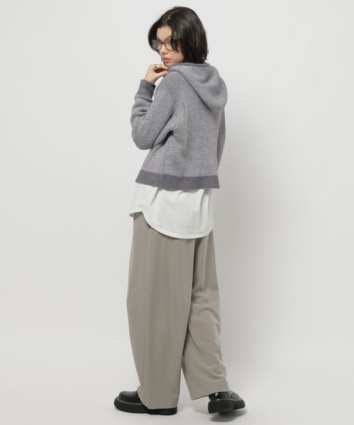 niko and...（ニコアンド）の「バイカラーダブルジップニットパーカー（パーカー・レディース・ライトグレー/ブルー/イエロー・MEDIUM/LARGE）」の13枚目の写真