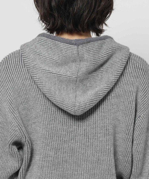 セール】バイカラーダブルジップニットパーカー（パーカー）｜niko and