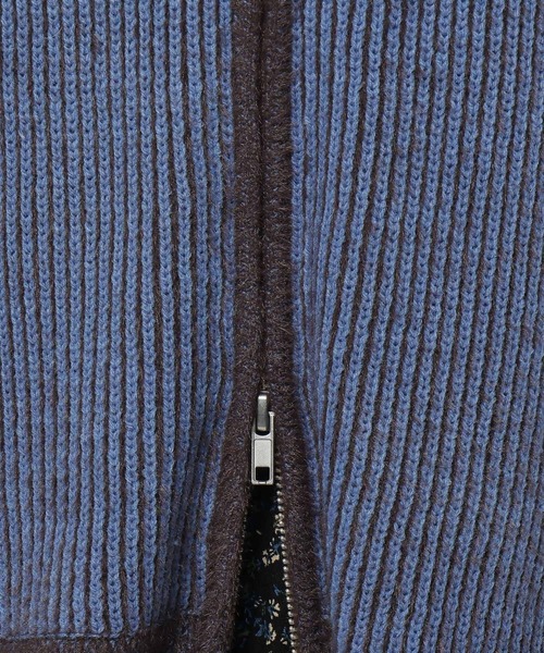 niko and...（ニコアンド）の「バイカラーダブルジップニットパーカー（パーカー・レディース・ライトグレー/ブルー/イエロー・MEDIUM/LARGE）」の4枚目の写真